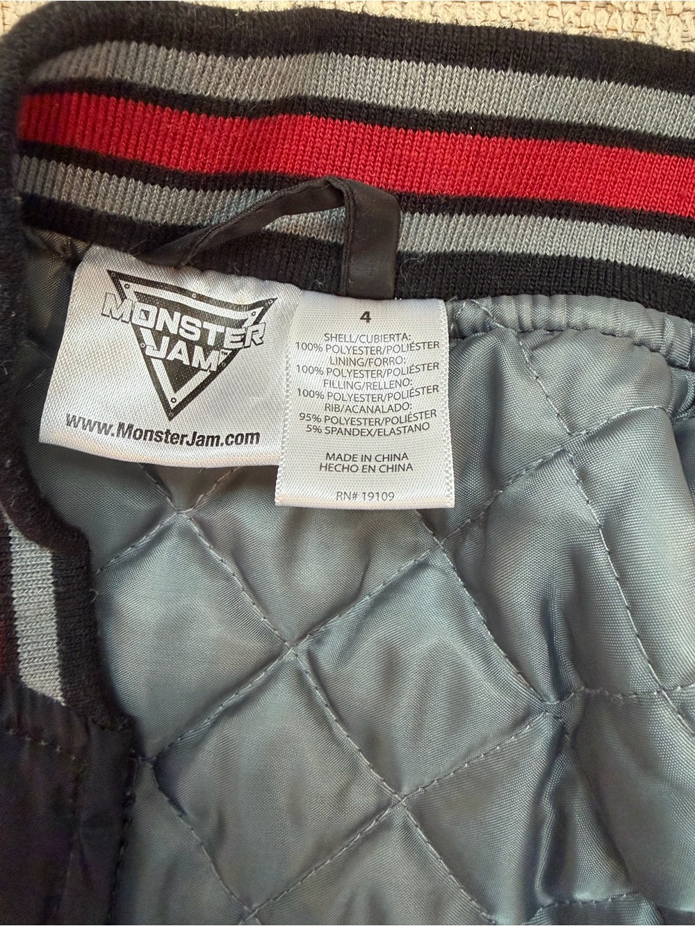 Monster Jam Zip-Up Bomber Jacket Boys Size 4 - Picture 10 of 12